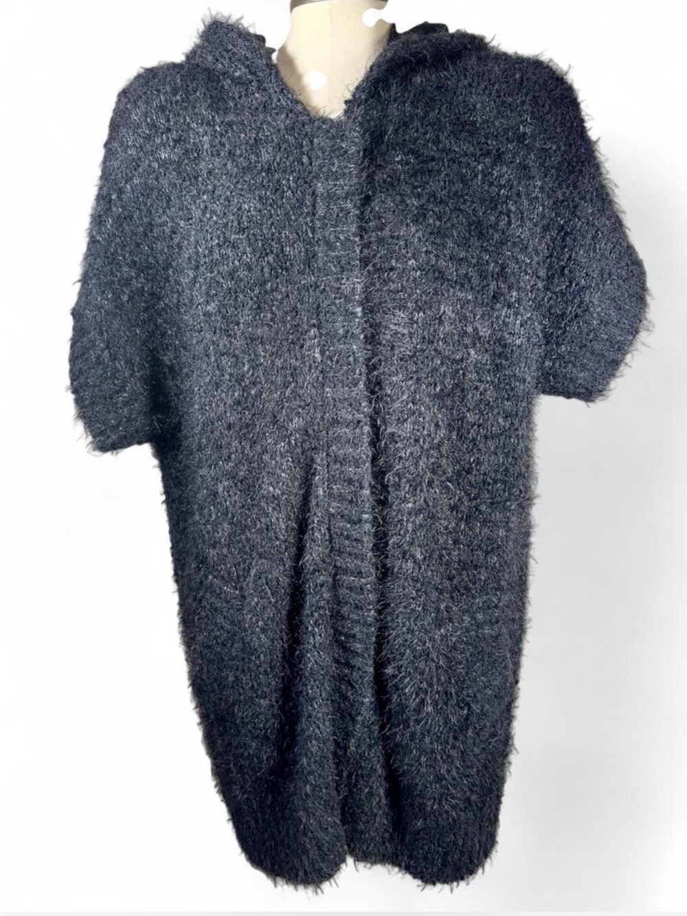 NWT Evy”s Tree The Vanessa M/L Mohair Blend Fuzzy Hooded Full Zip Long Cardigan